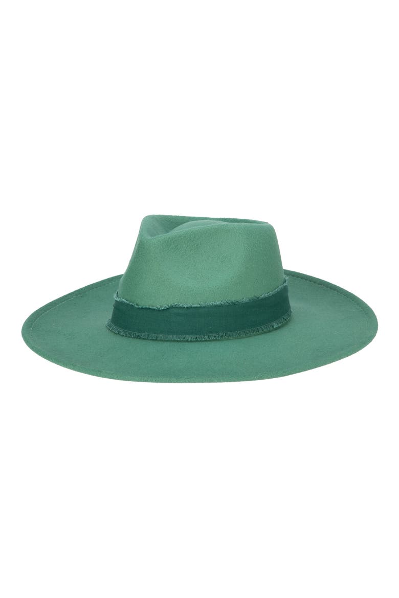 Ribbon Trim Felt Fedora, Main, color, TEAL