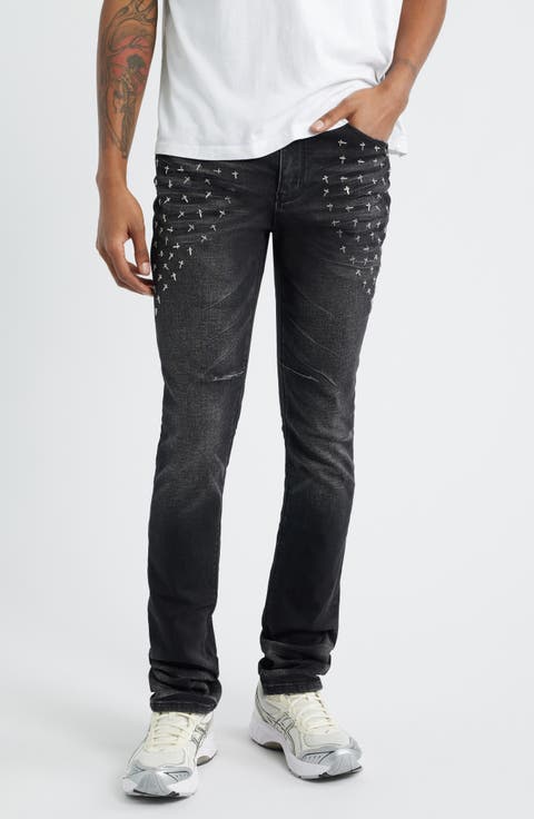 Olivier Skinny Jeans (Graphite Fade Cross)