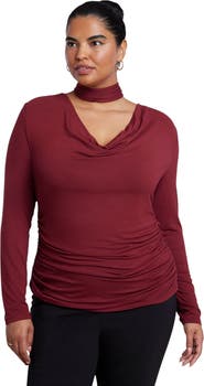 ELOQUII Cowl Neck Scarf Top