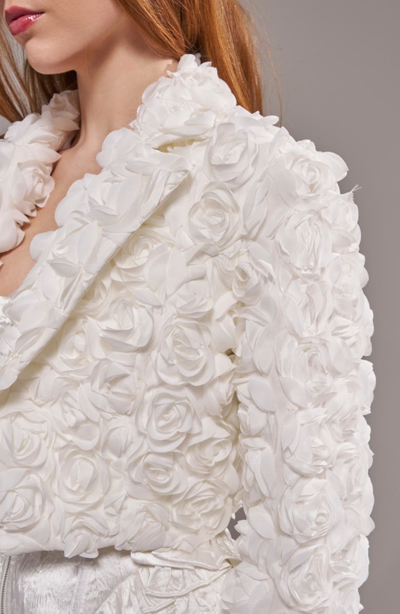 AZALEA WANG Briarrose Rosette Crop Blazer, Alternate, color, 