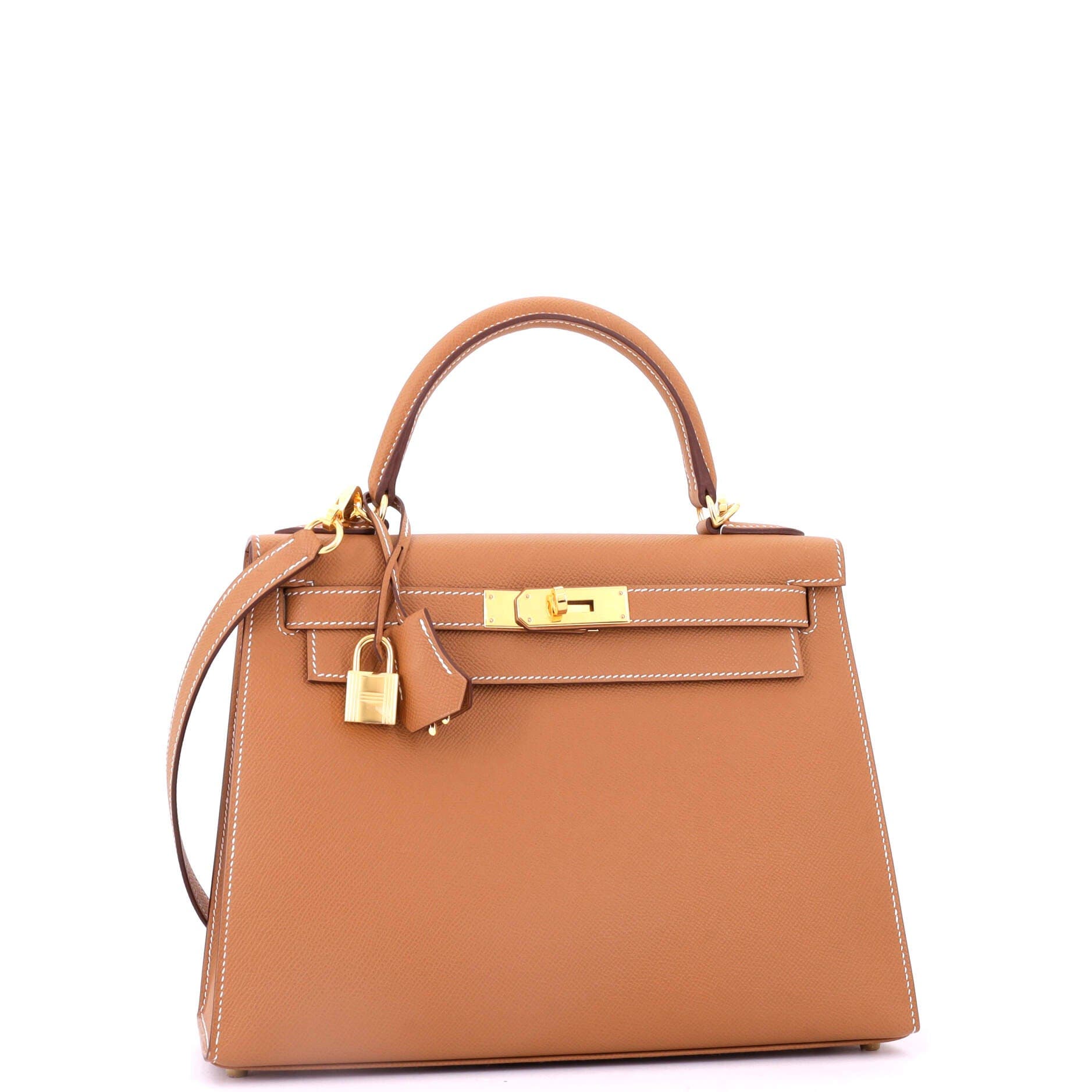 Pre-Owned Hermes Kelly Handbag Brown Epsom with Gold Hardware 28, Alternate, color, 