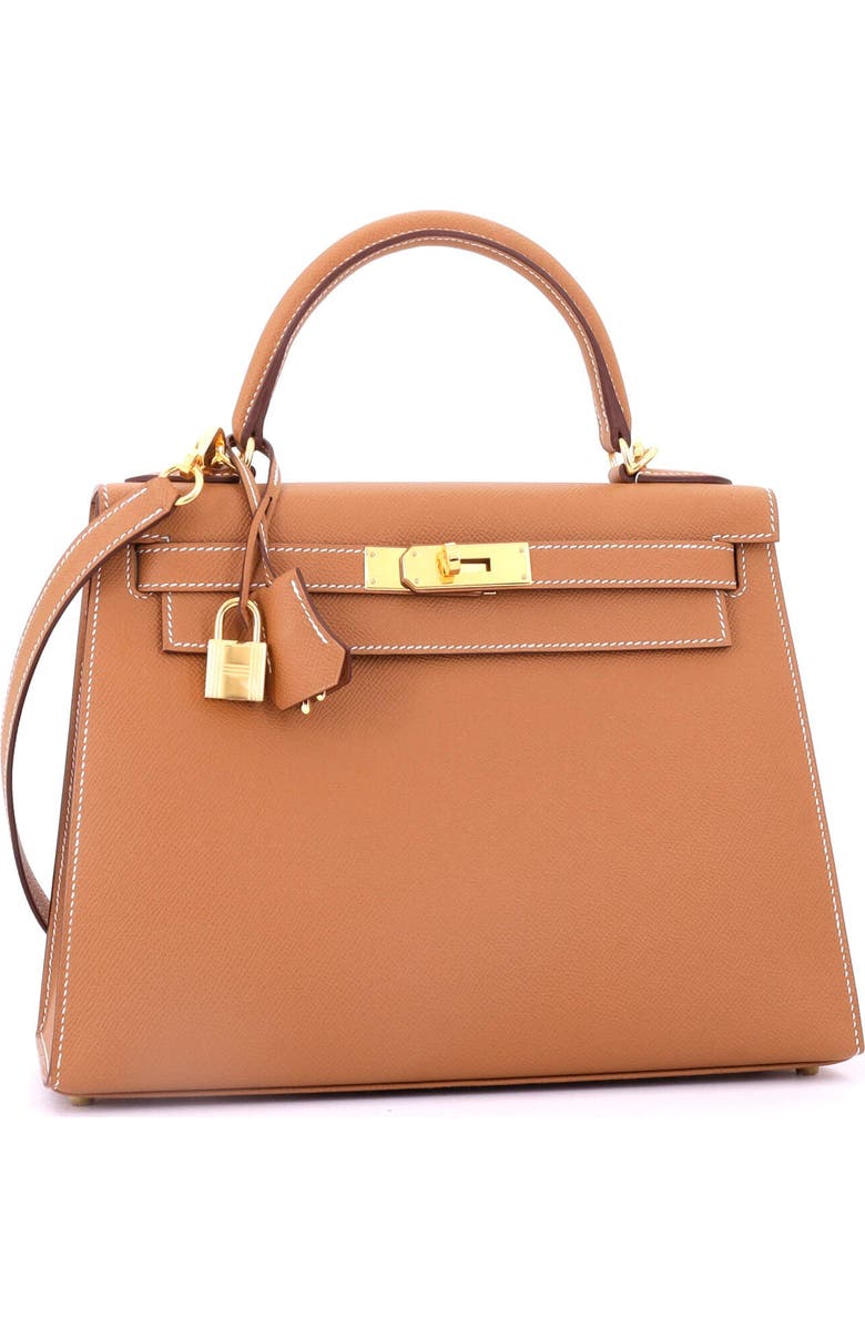Pre-Owned Hermes Kelly Handbag Brown Epsom with Gold Hardware 28, Alternate, color,