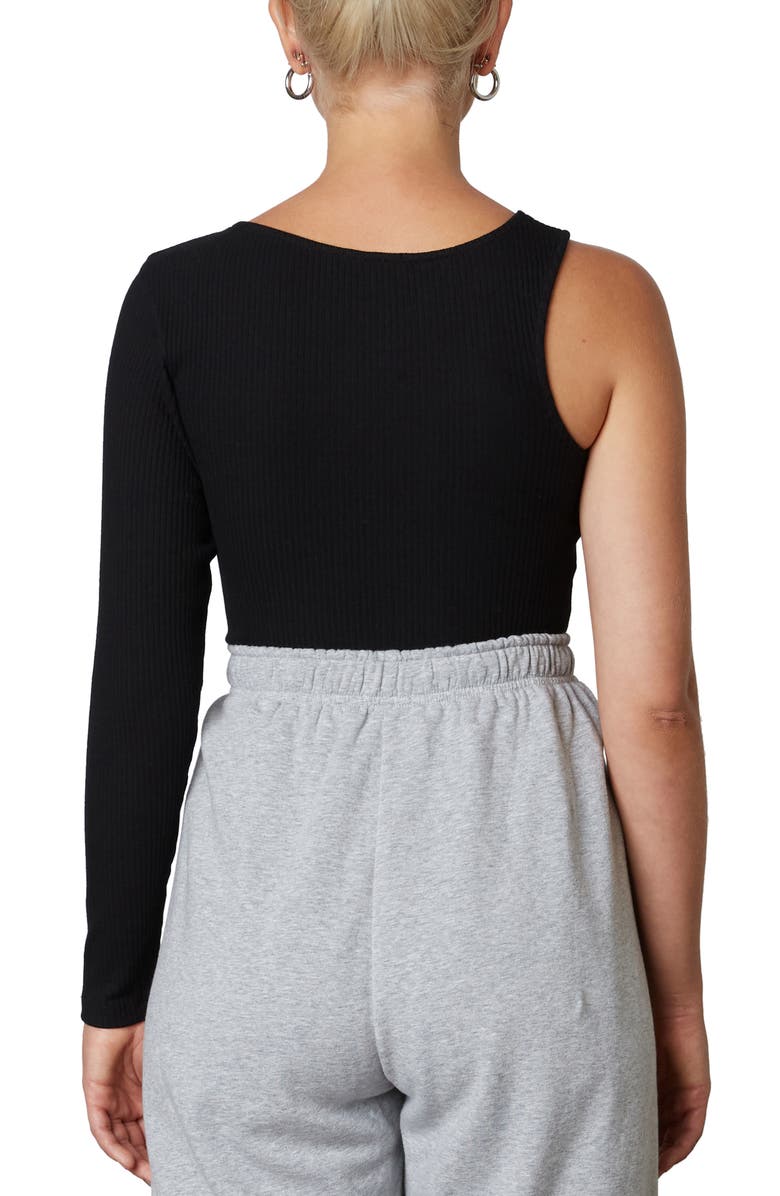 Nia Asymmetrical One-Shoulder Ribbed Sweater, Alternate, color, 