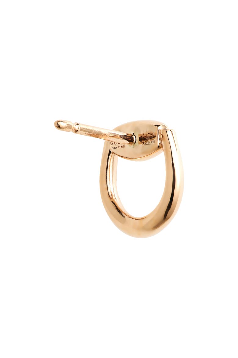 Half Horsebit Mini Diamond Stud Earrings, Alternate, color, PINK GOLD