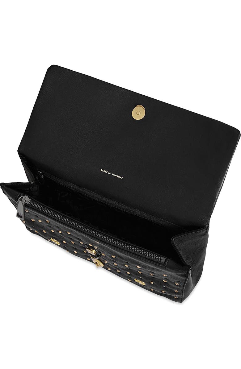 Rebecca Minkoff Edie Large Evil Eye Shoulder Bag, Alternate, color, Black