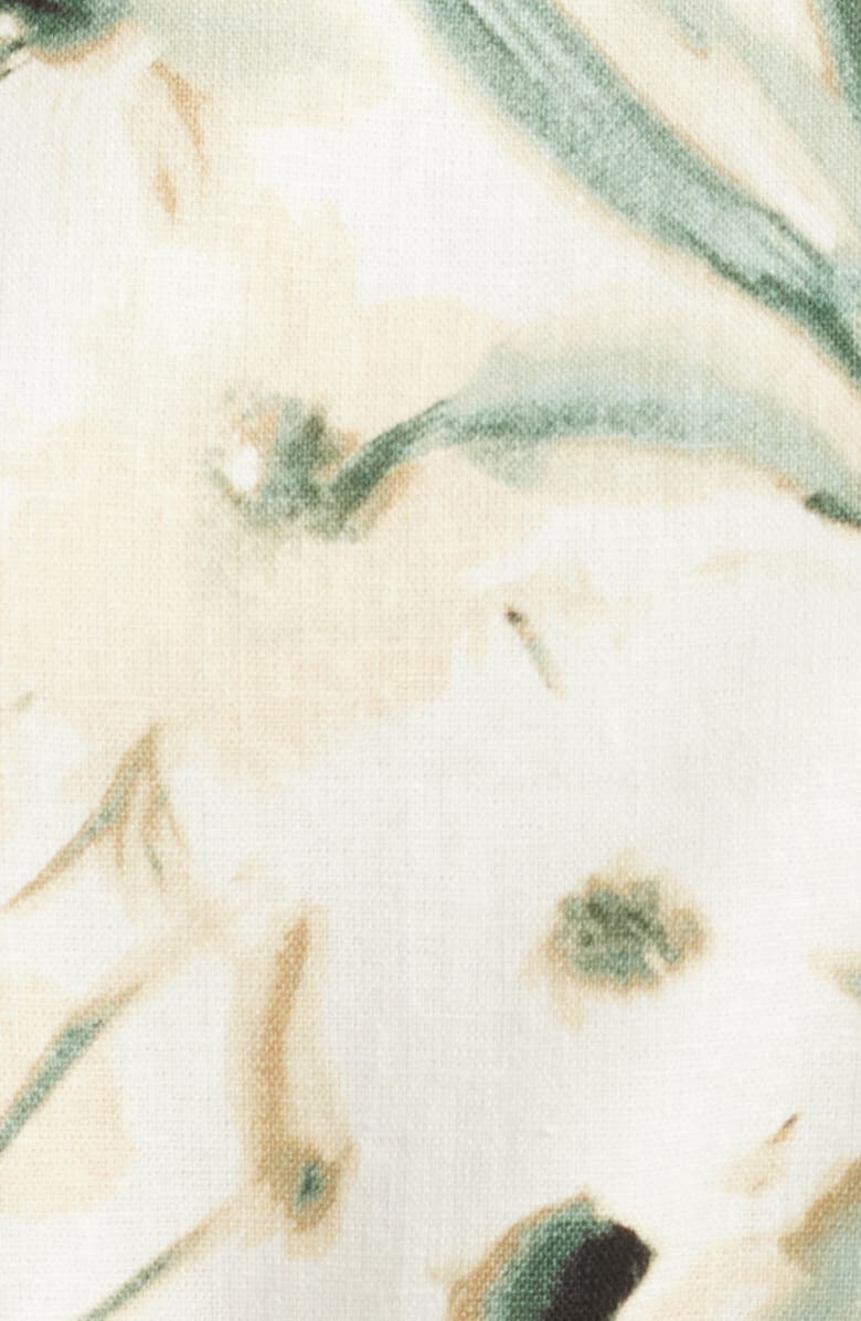 Anne Klein Floral Linen Blend Fit & Flare Dress, Alternate, color, 