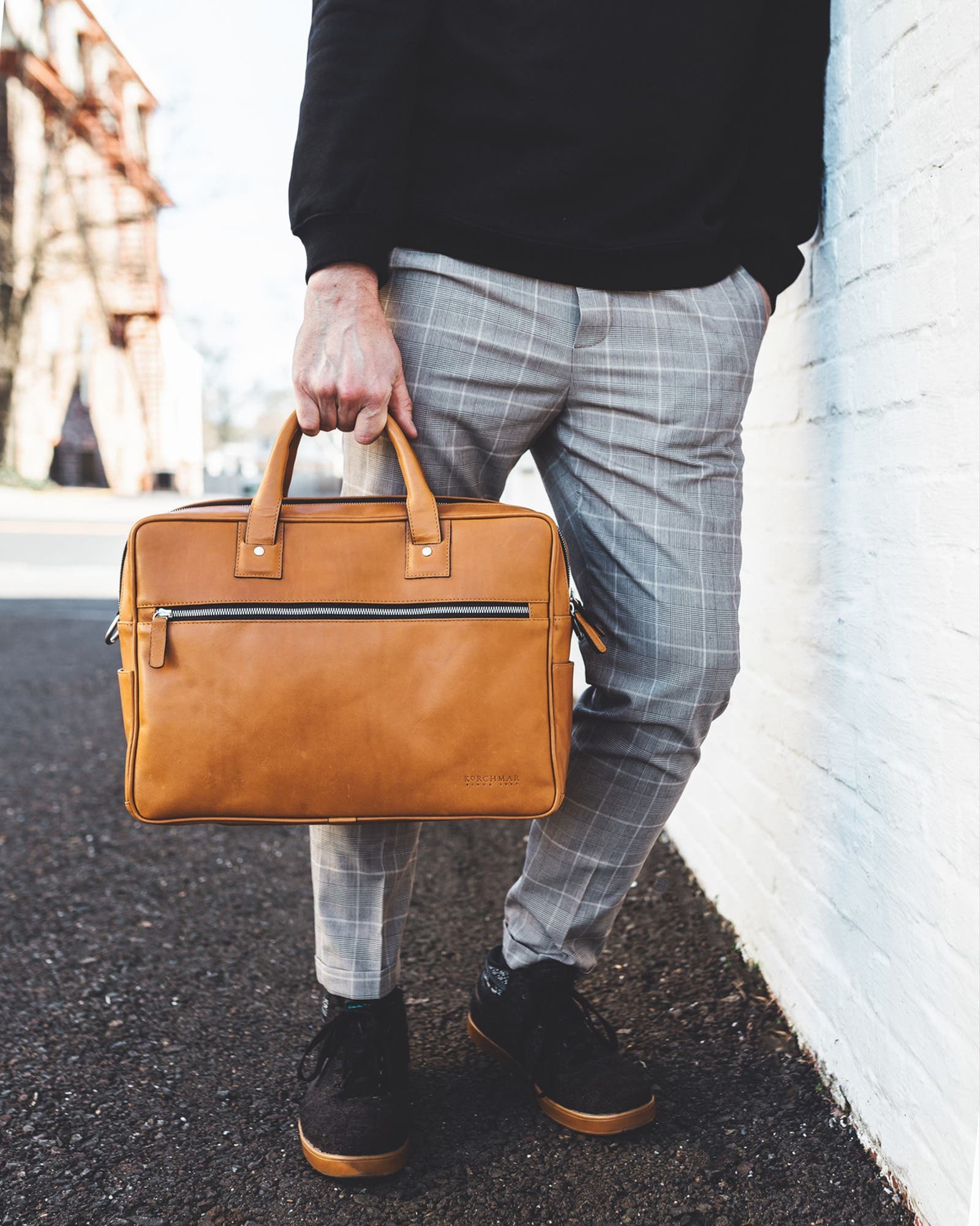Redford Leather Briefcase, Alternate, color, Tan