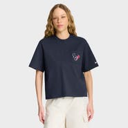 Nike Women's Nike Navy Houston Texans Rewind Pocket Boxy T-Shirt