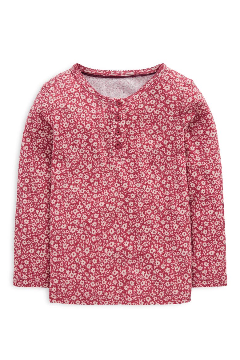 Kids' Long Sleeve Henley Pointelle Top, Main, color, PINK FLORAL