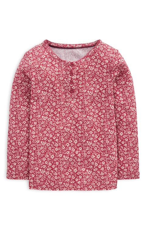 Kids' Long Sleeve Henley Pointelle Top
