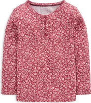 Mini Boden Kids' Long Sleeve Henley Pointelle Top