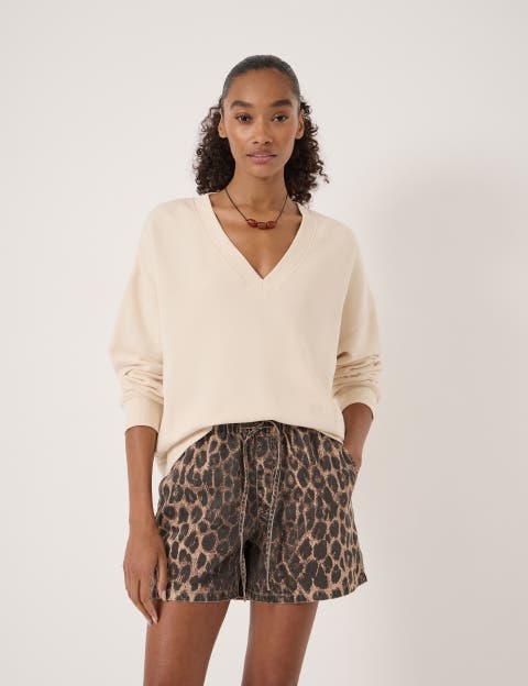 Cleo V-Neck Cotton Sweatshirt
