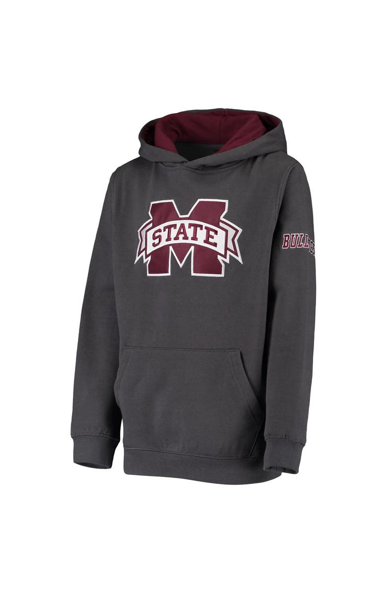 STADIUM ATHLETIC Youth Charcoal Mississippi State Bulldogs Big Logo Pullover Hoodie, Alternate, color, Charcoal