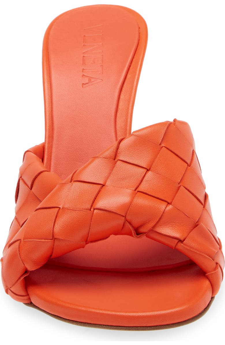 Bottega Veneta Blink Intrecciato Lambskin Leather Sandal, Alternate, color, New Orange