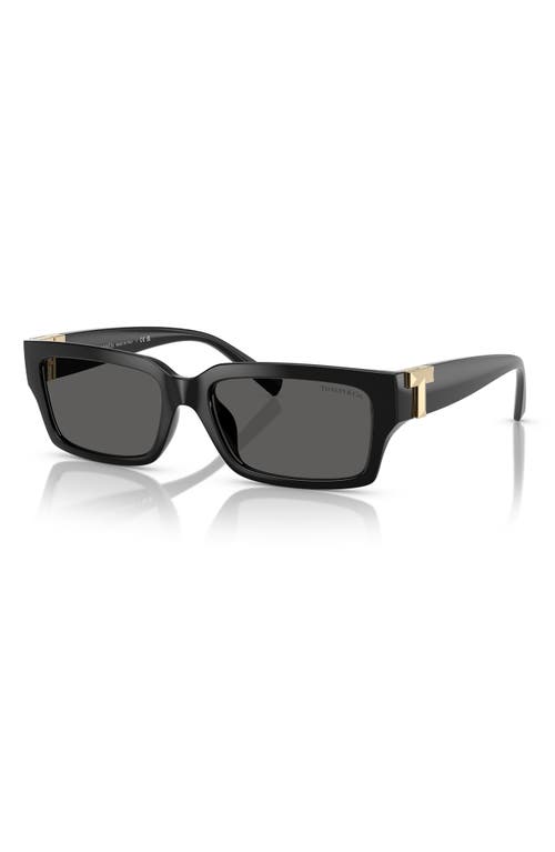 Tiffany & Co . 56mm Rectangular Sunglasses In Black