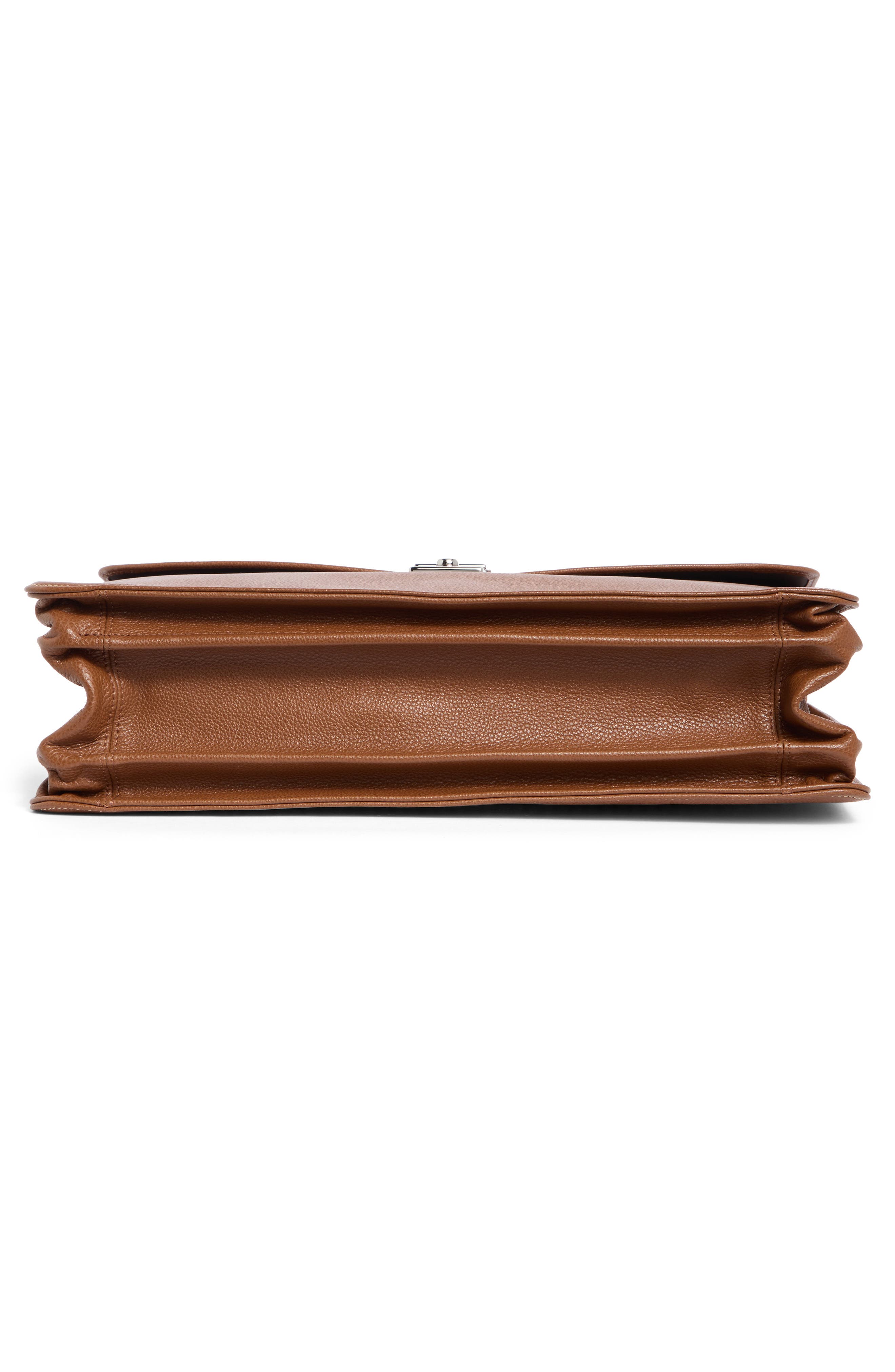 Longchamp Le Foulonne Leather Briefcase, Alternate, color, Cognac