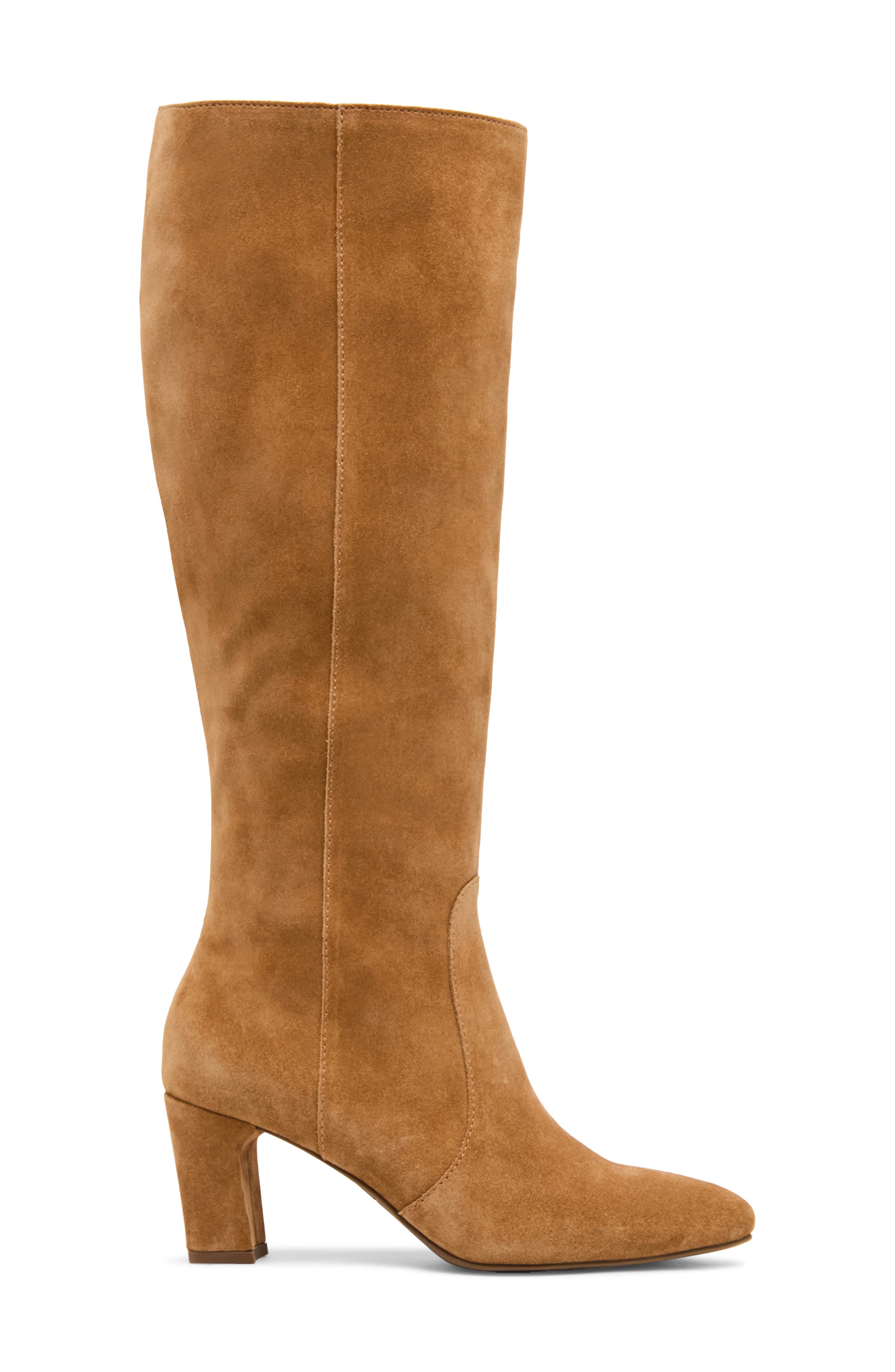 Mindy Knee High Leather Boot, Alternate, color, CAMEL SUEDE