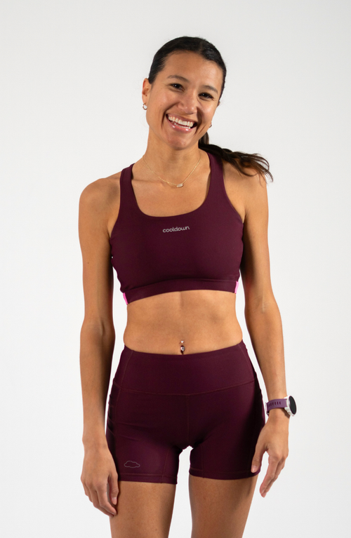 Cooldown Katherine Sports Bra In Burgundy