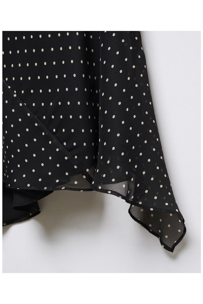 Polka Dot Asymmetric Hem Minidress, Alternate, color, BLACK