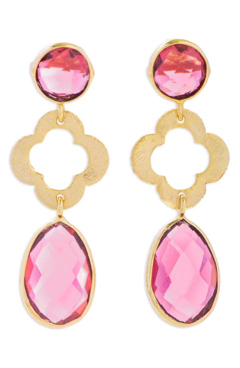 Quatrefoil Stone Earrings