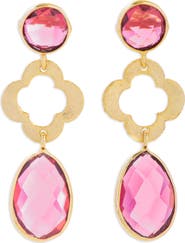 SAACHI Quatrefoil Stone Earrings
