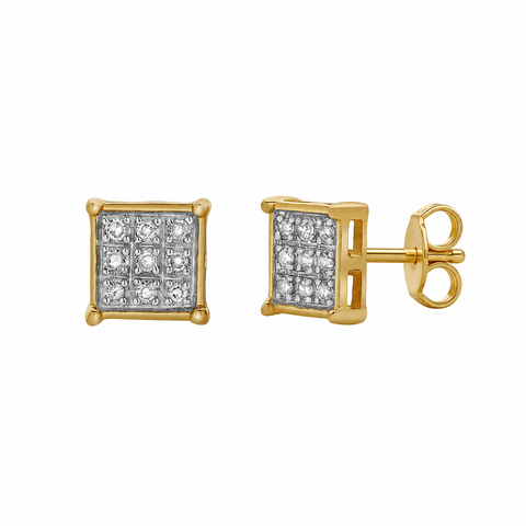 Jardim 10K Yellow Gold Diamond Unisex Earrings - 0.09 Cts
