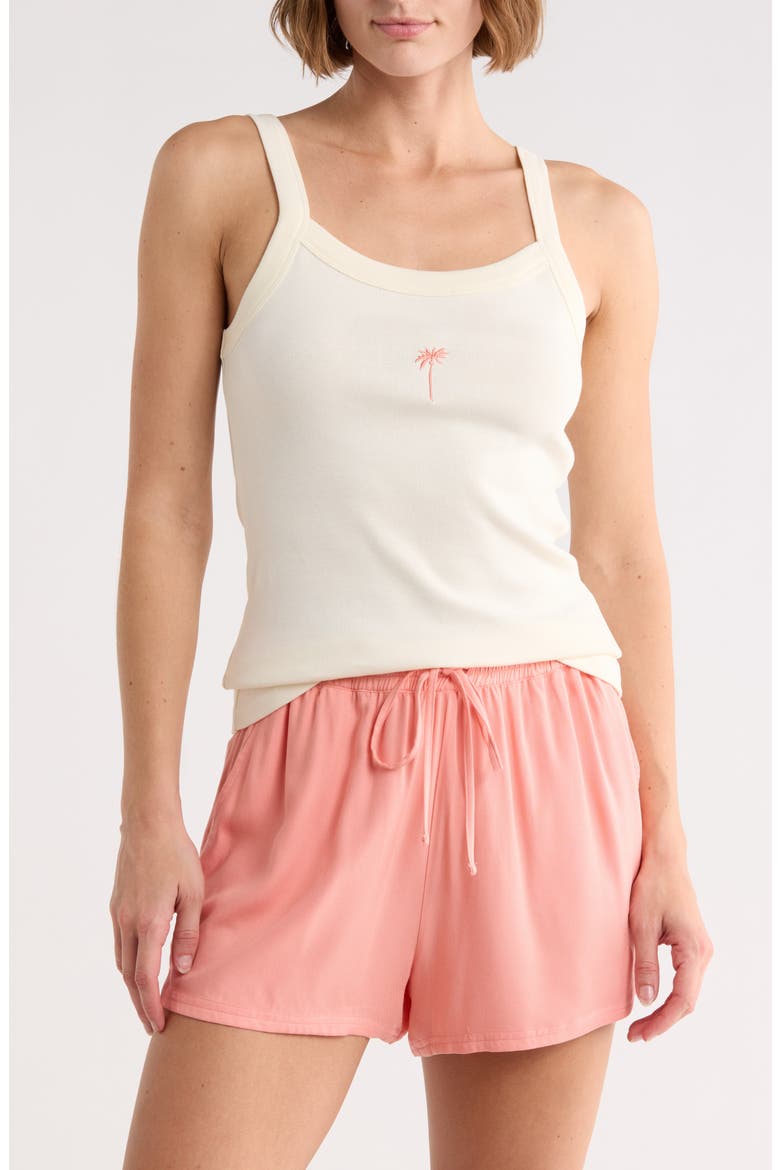 Tropic Palm Cotton Rib Tank, Main, color, NATURAL