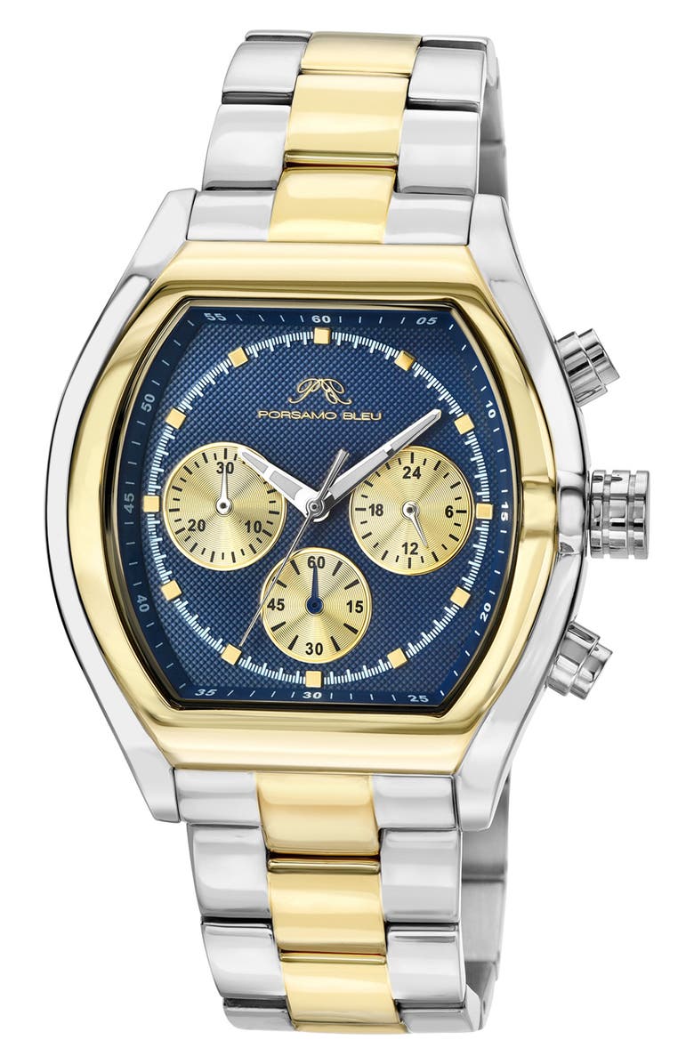 PORSAMO BLEU Roman Chronograph Two-Tone Bracelet Watch, 42mm, Main, color, 
