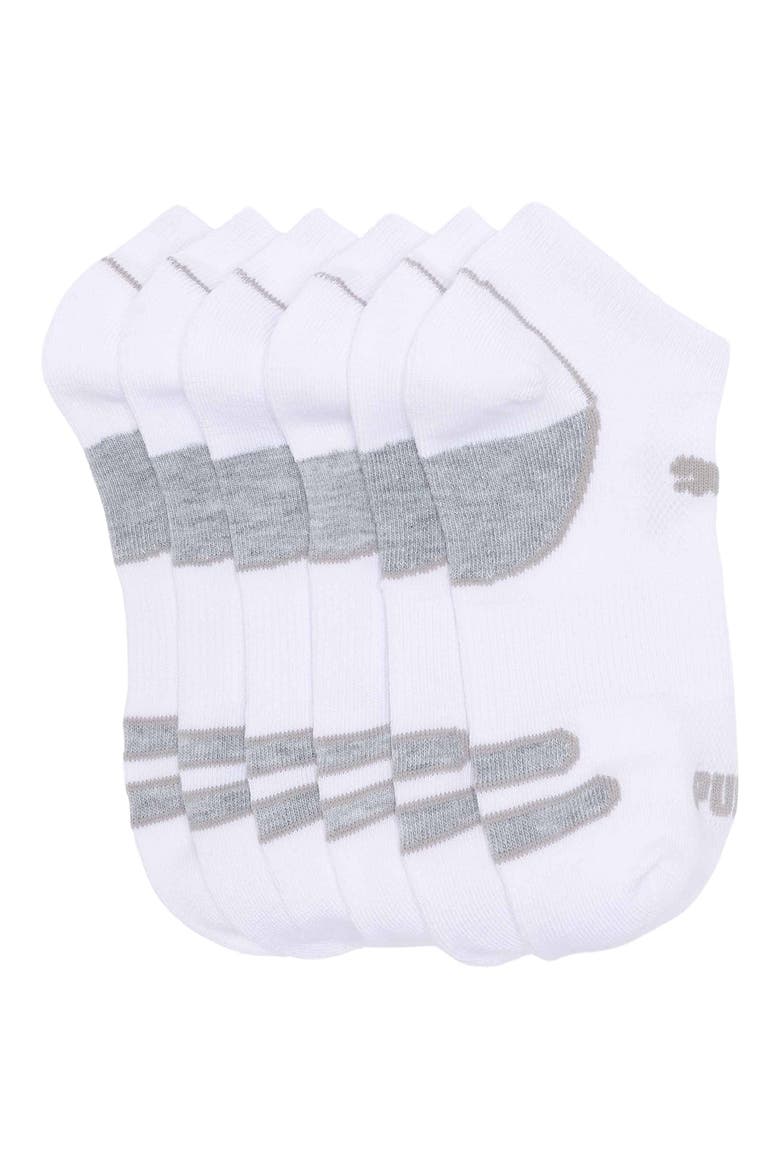 Terry Ankle Socks - Pack of 6, Main, color, WHITE / GREY