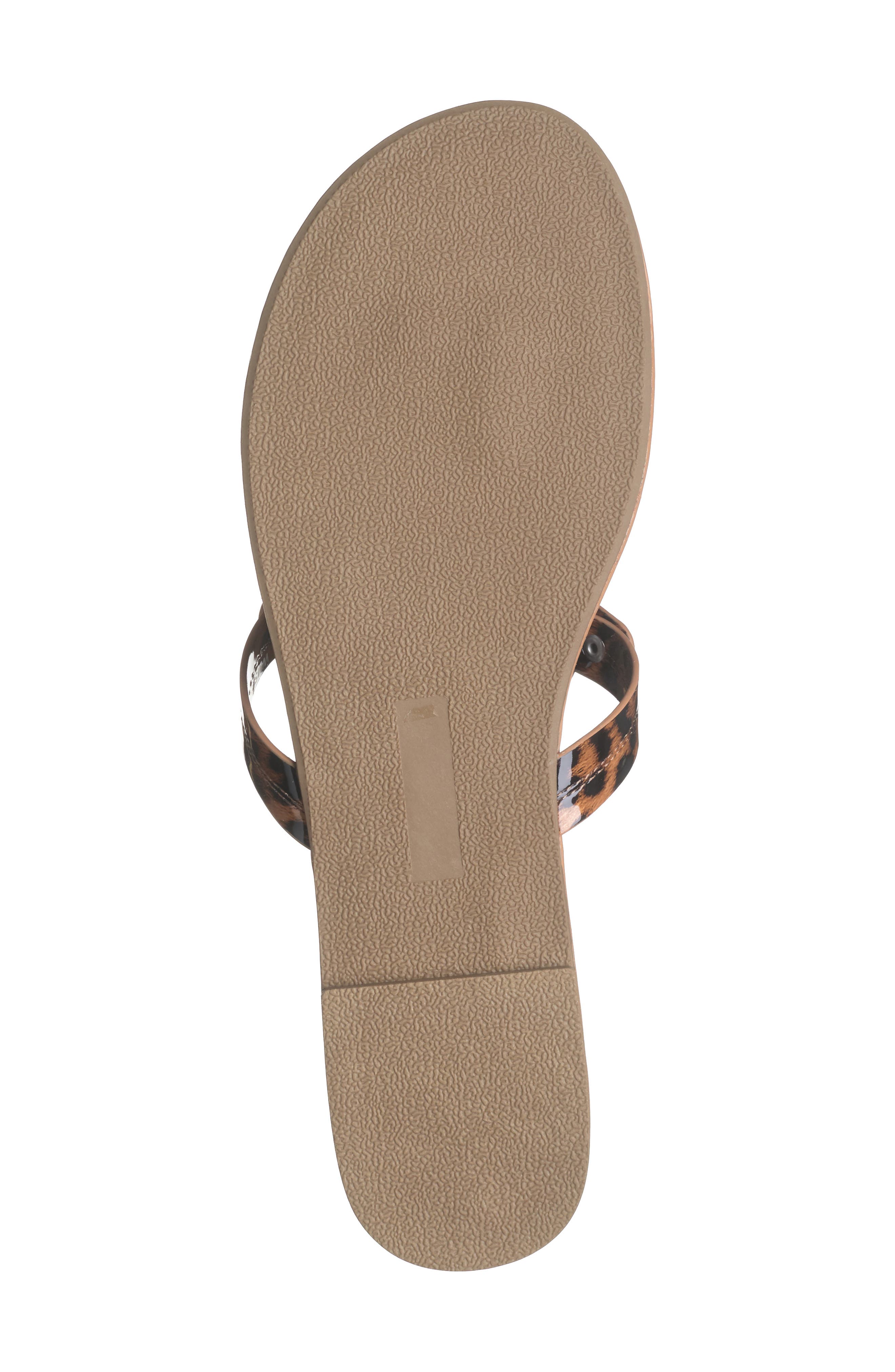Gotie Laser Cut Studded Thong Sandal, Alternate, color, LEOPARD PATENT