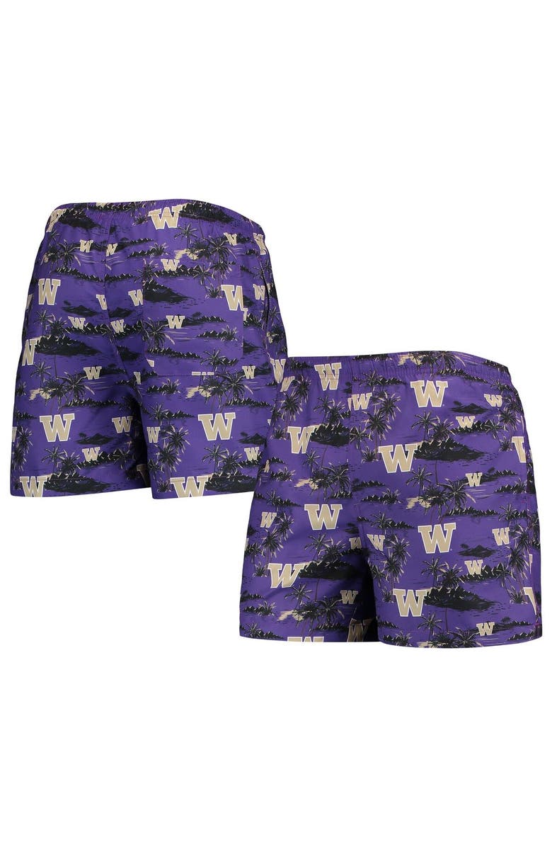 FOCO Men's FOCO Purple Washington Huskies Island Palm Swim Trunks, Main, color, Purple
