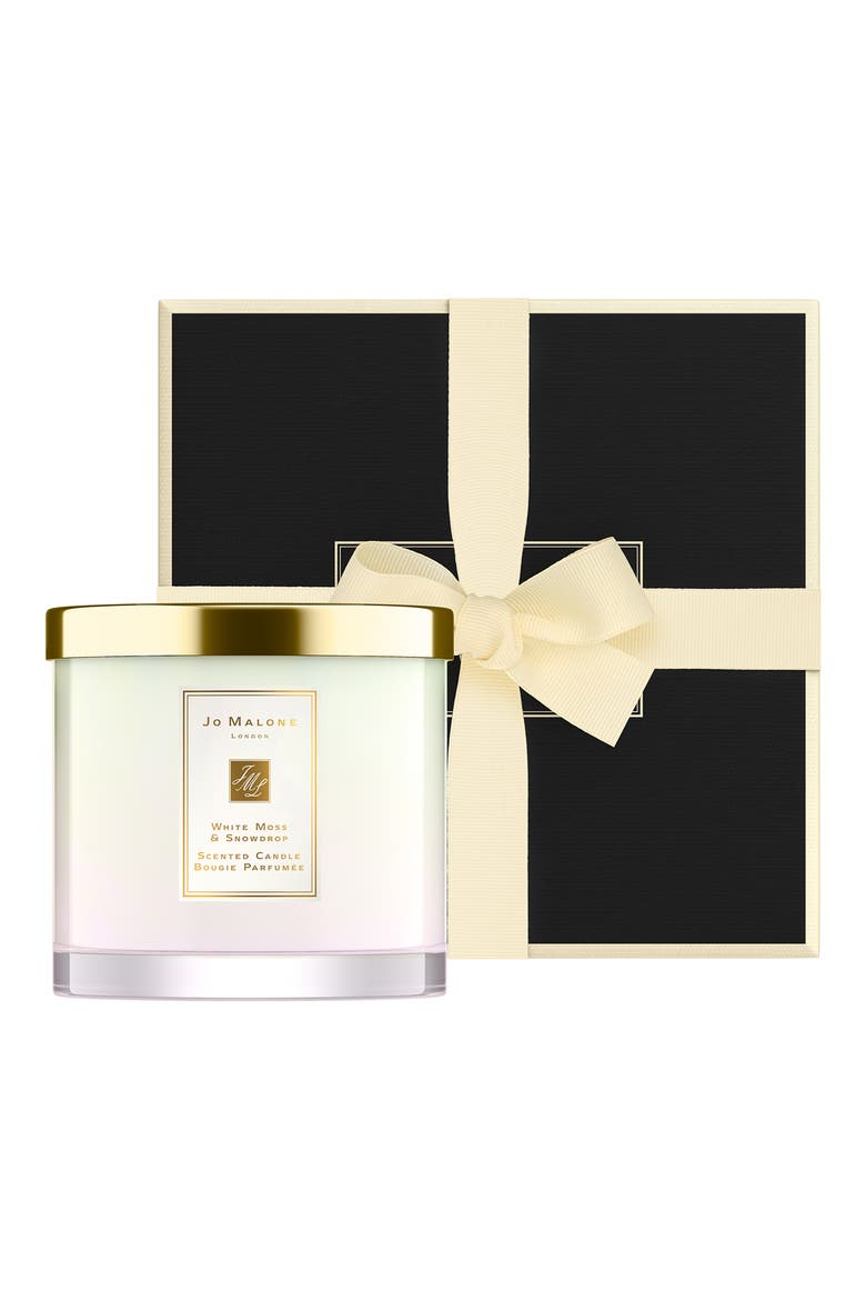 White Moss & Snowdrop Scented Candle, Main, color, NO COLOR
