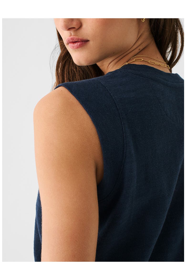 Sunwashed Slub Muscle Tank, Alternate, color, NAVY BLAZER