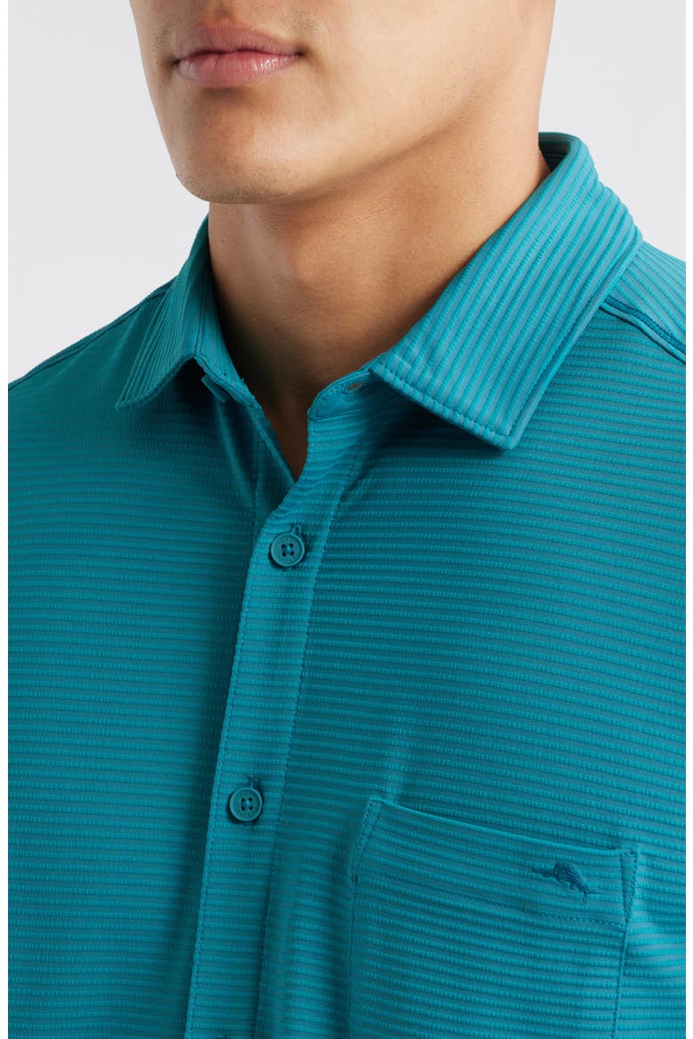 Costa Wave Short Sleeve Button-Up Shirt, Alternate, color, LARGO TEAL