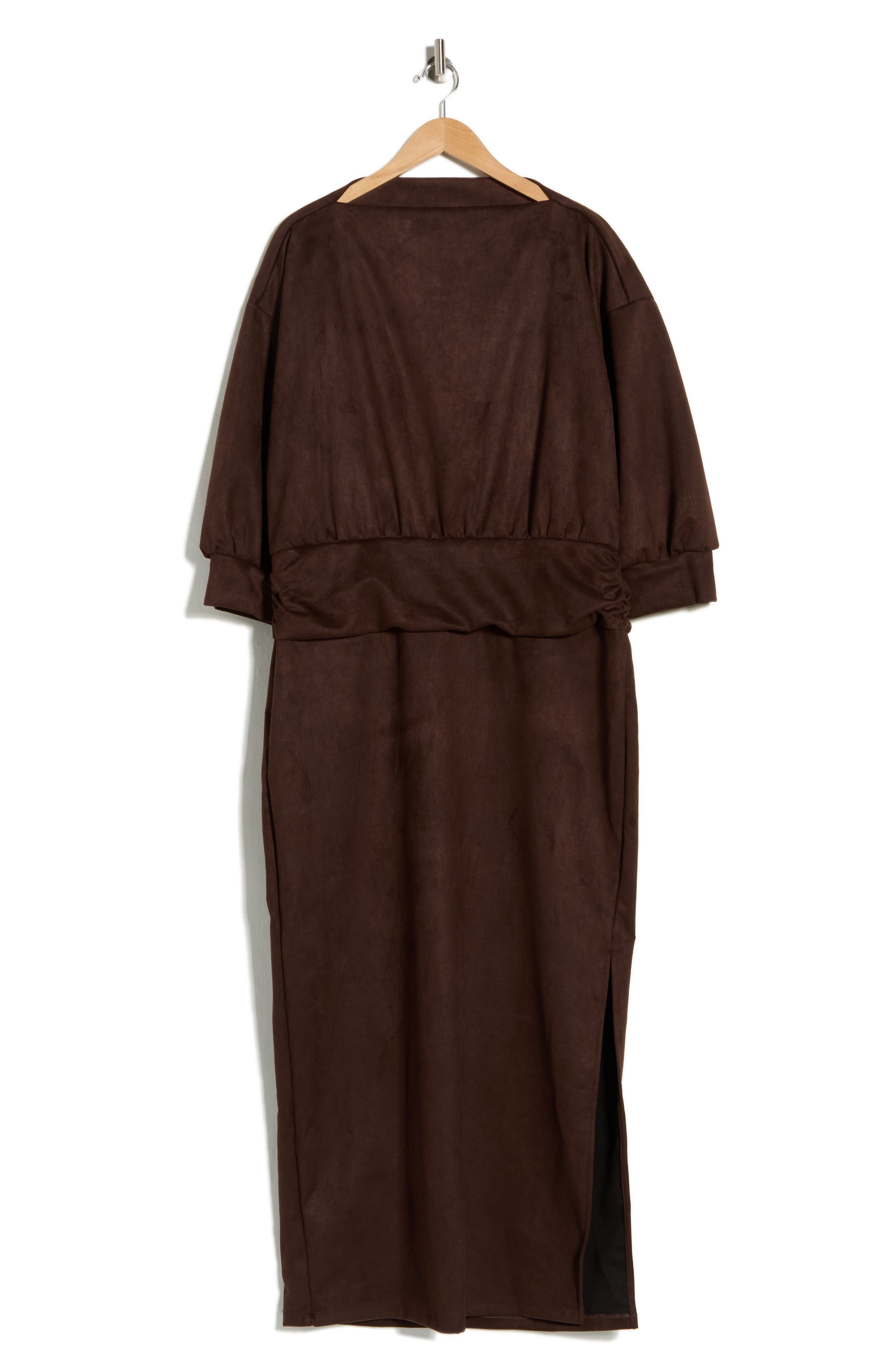 Renee C Faux Suede Maxi Dress