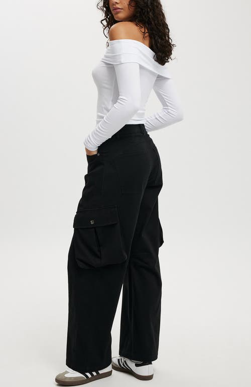 Shop Cotton On Cody Baggy Cargo Pant In Black