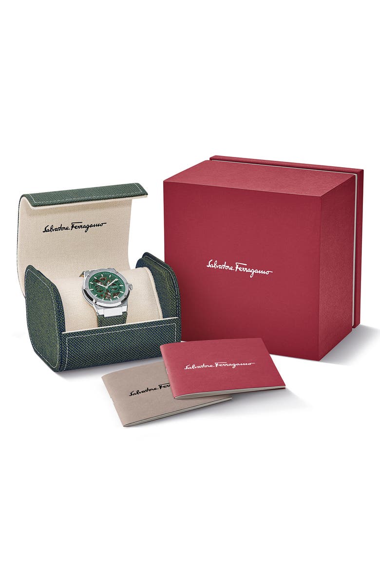 FERRAGAMO F-80 Skeleton Limited Edition Fabric Strap Watch, 41mm, Alternate, color,