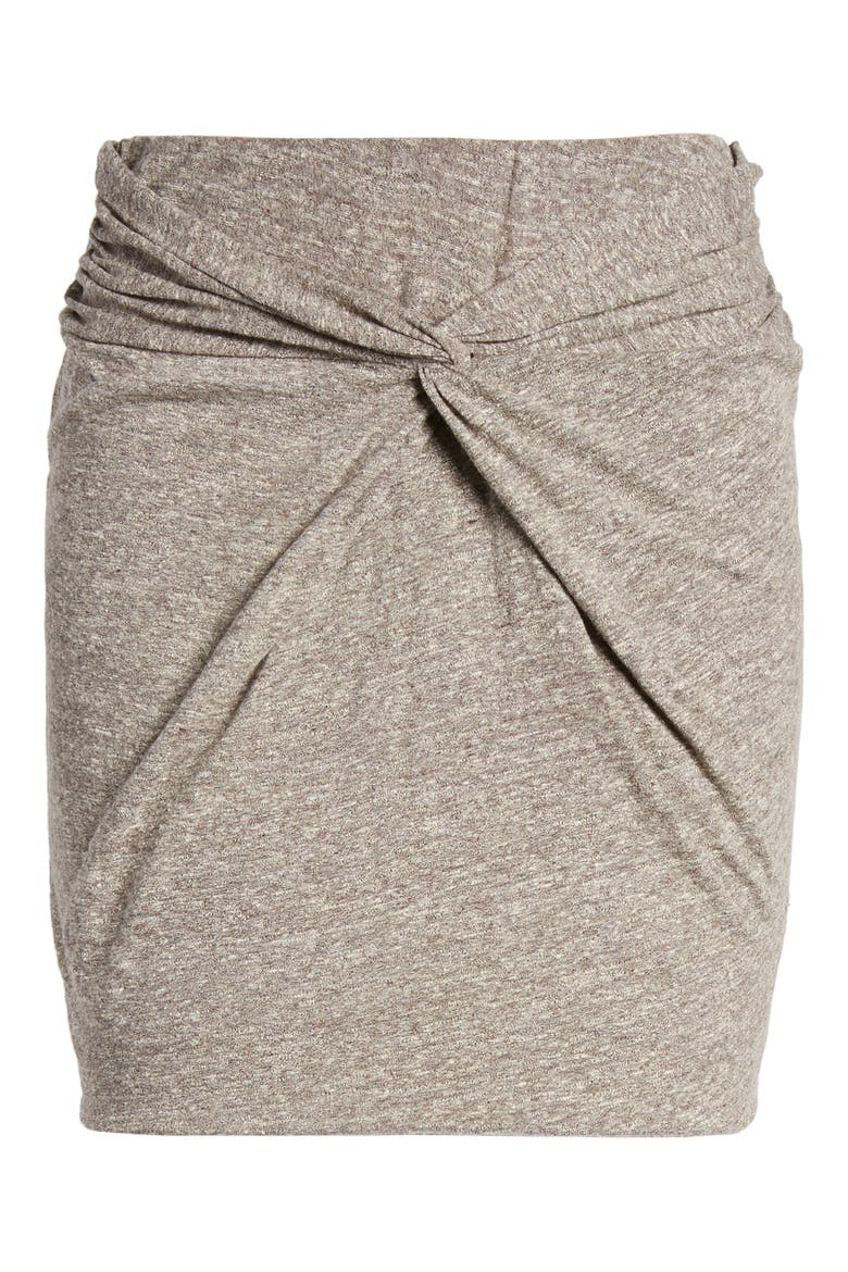 Knot Front Skirt, Alternate, color, GREY MEDIUM HEATHER