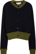 Marni Contrast Trim Wool Blend Cardigan