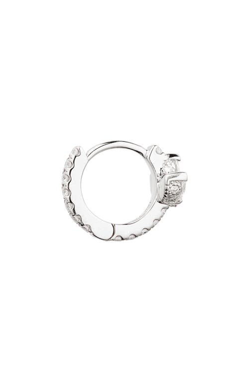 Maria Tash Diamond Lotus Eternity Huggie Hoop Earring In Silver