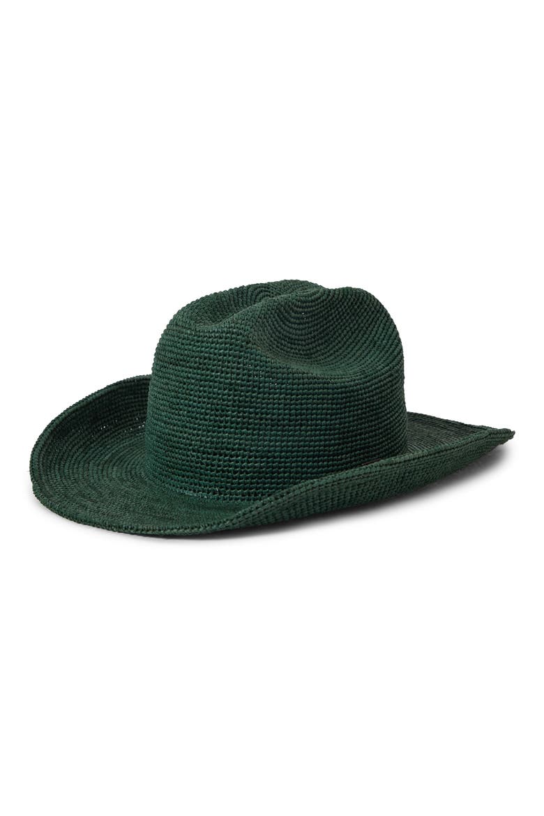 Odessa Packable Straw Cowboy Hat, Main, color, PRIMAL GREEN