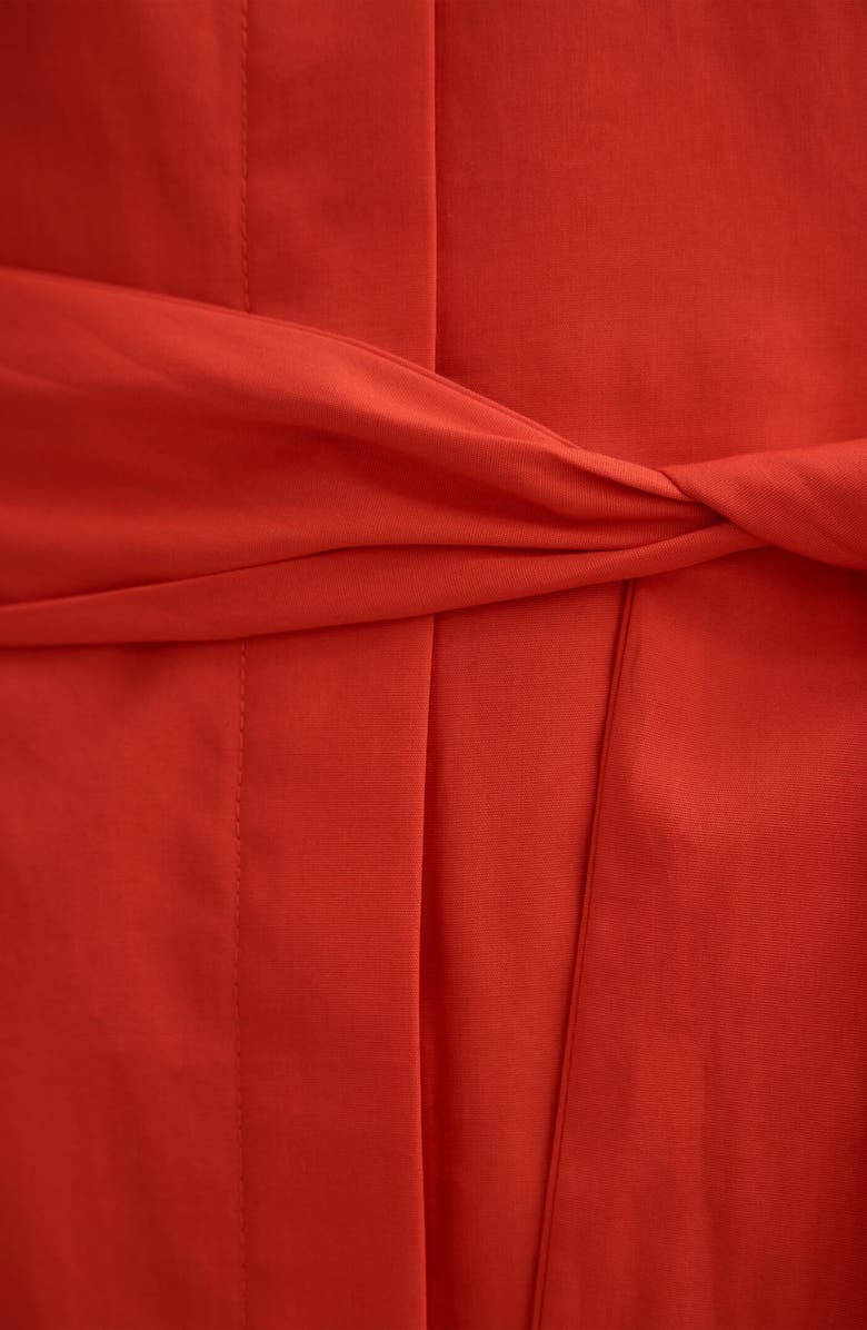 Ever New Sally Tie Belt Cotton Midi Shirtdress, Alternate, color, Red