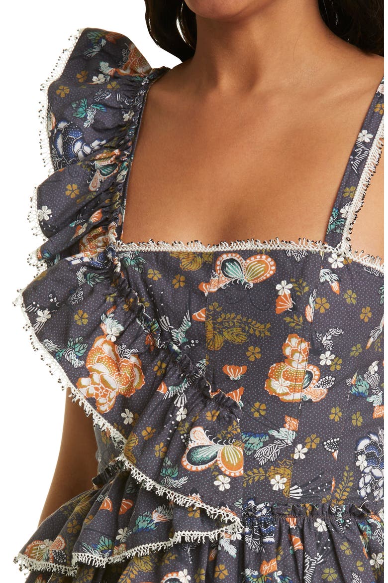 Mia Printed Ruffle Tank, Alternate, color, WILDWOOD