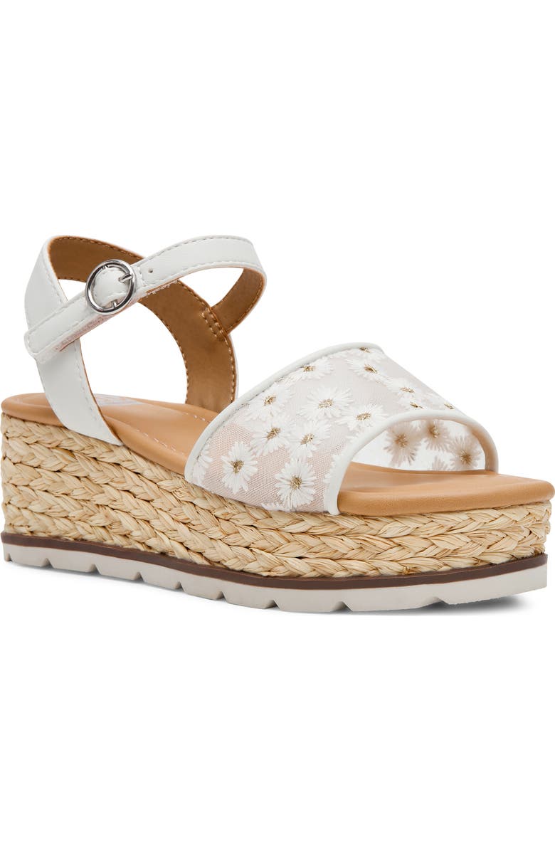 Dolce Vita Kids' Velomy Espadrille Ankle Strap Platform Wedge Sandal, Main, color, White