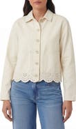 Kensie Scalloped Crop Shirt Jacket