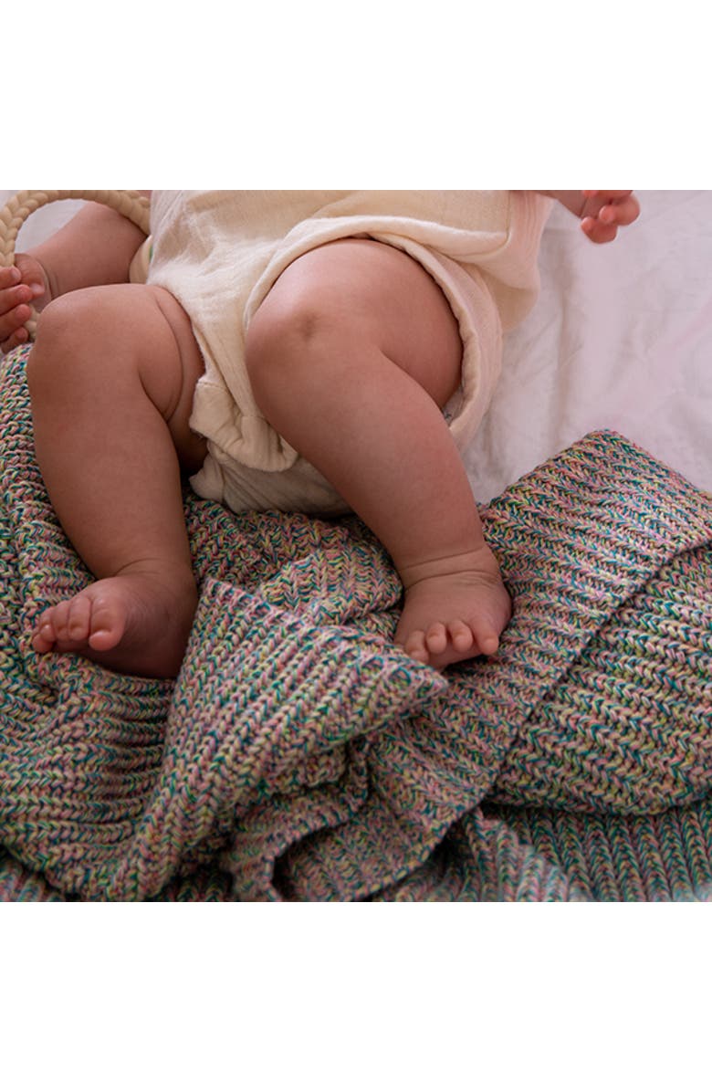 Pink Lemonade Unicorn baby blanket and bonnet set, Alternate, color, Multi