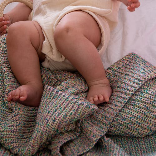 Pink Lemonade Unicorn Baby Blanket And Bonnet Set In Green