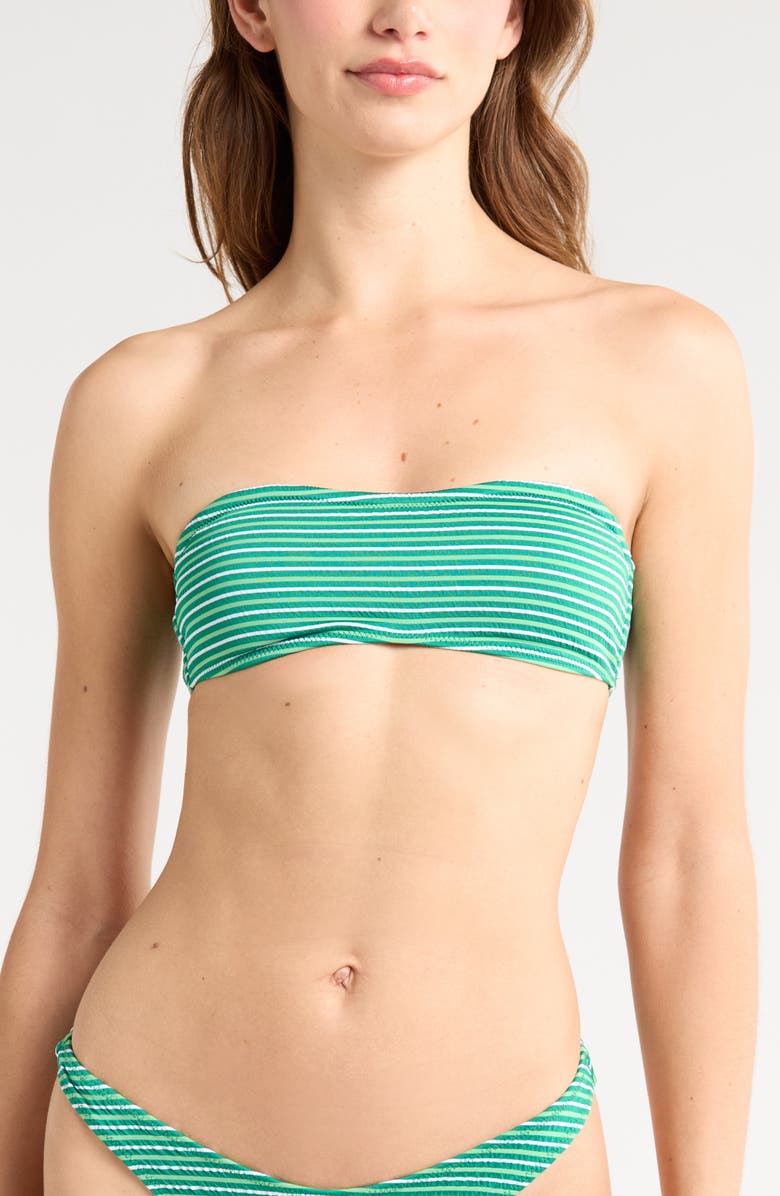 PacSun Emily Stripe Bandeau Bikini Top, Main, color, Green White Striped