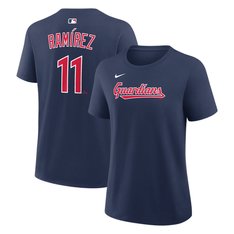 Women's Nike José Ramírez Navy Cleveland Guardians Name & Number T-Shirt