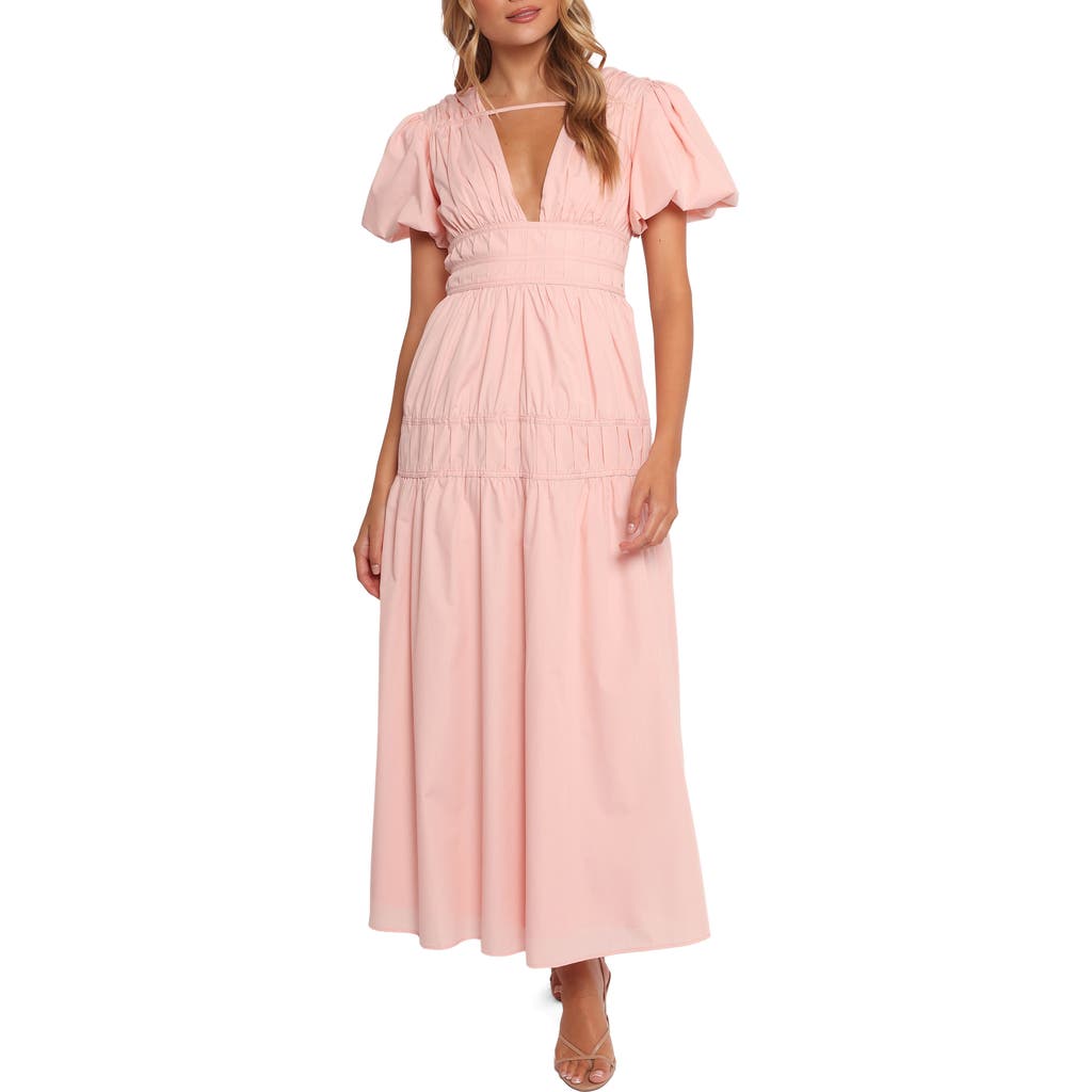 Petal And Pup Petal & Pup Joedy Puff Sleeve Maxi Dress In Pink